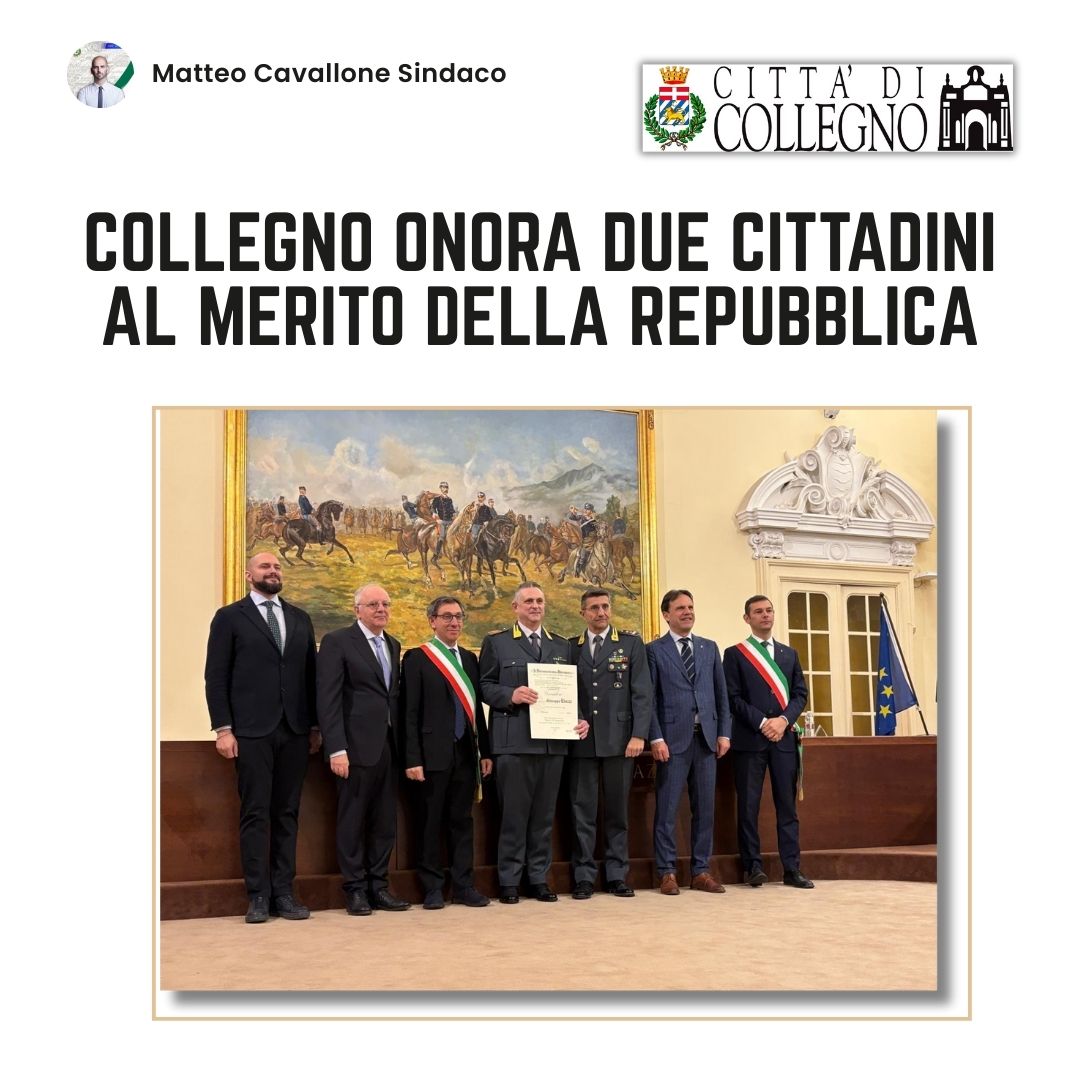 Collegno onora due cittadini al Merito della Repubblica